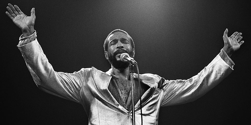 Fotografía de Marvin Gaye en concvierto