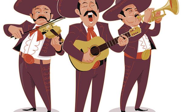 A trio of mariachi musicians. A trio of mariachi musicians.